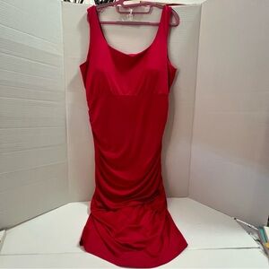Women Ruched Red Tank Dress, Sofia Vergara, Size XXL (Size20).